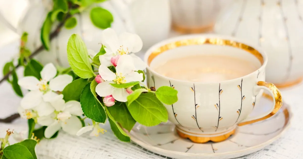 English Breakfast Tea With Tasty Donut Desserts